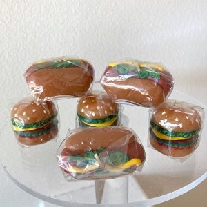 Hamburger Hotdog Floating Candles BBQ Party Outdoor Barbecue Decor Set of 6 NIP